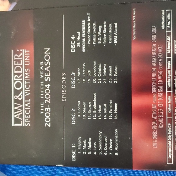 Law & Order: Special Victims Unit - the fifth year 2003 - 2004 dvd box set - Picture 4 of 5